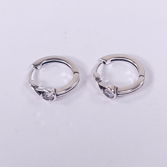 New! Infinite Sterling Silver Hoop Earrings - Picture 3 of 4